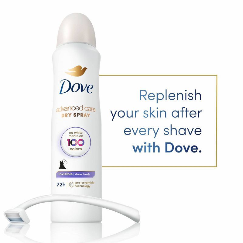 slide 4 of 11, Dove Beauty Advanced Care Sheer Fresh 72-Hour Women's Antiperspirant & Deodorant Dry Spray - 3.8oz, 3.8 oz