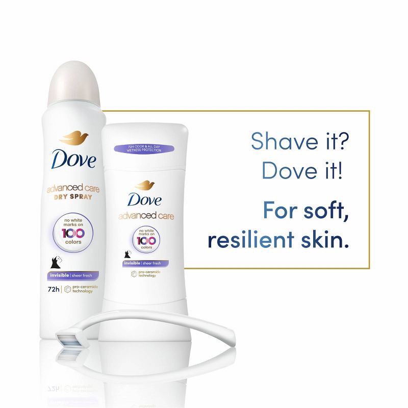 slide 5 of 10, Dove Beauty Advanced Care Sheer Fresh 72-Hour Women's Antiperspirant & Deodorant Dry Spray - 3.8oz, 3.8 oz