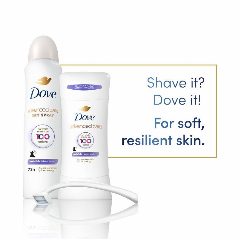 slide 6 of 11, Dove Beauty Advanced Care Sheer Fresh 72-Hour Women's Antiperspirant & Deodorant Dry Spray - 3.8oz, 3.8 oz