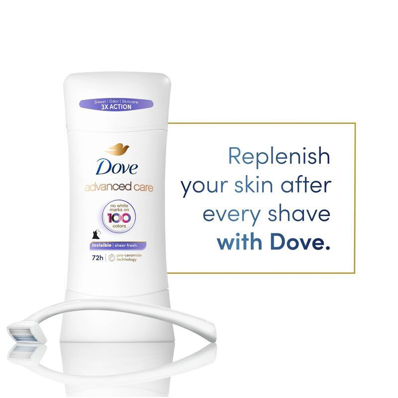 slide 6 of 9, Dove Beauty Advanced Care Sheer Fresh 72-Hour Women's Antiperspirant & Deodorant Stick - 2.6oz, 2.6 oz