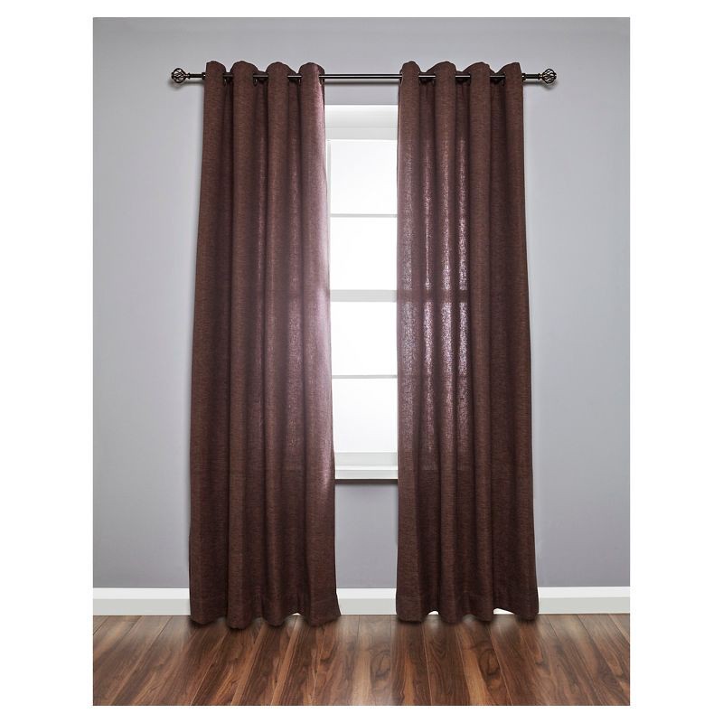 slide 3 of 3, 36"-66" Loft by Umbra Cagio Curtain Rod Oil Rubbed Bronze: Adjustable Steel Rod, Cage Finial, Single Curtain Rod, 1 ct