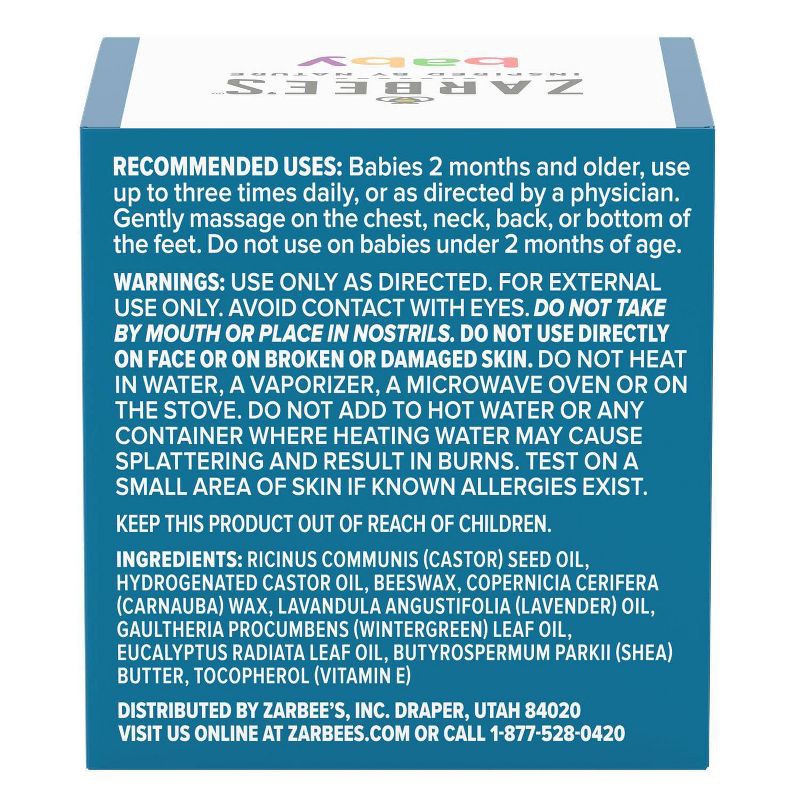 Zarbee's Baby Soothing Chest Rub, Eucalyptus, Lavender & Beeswax 1.5