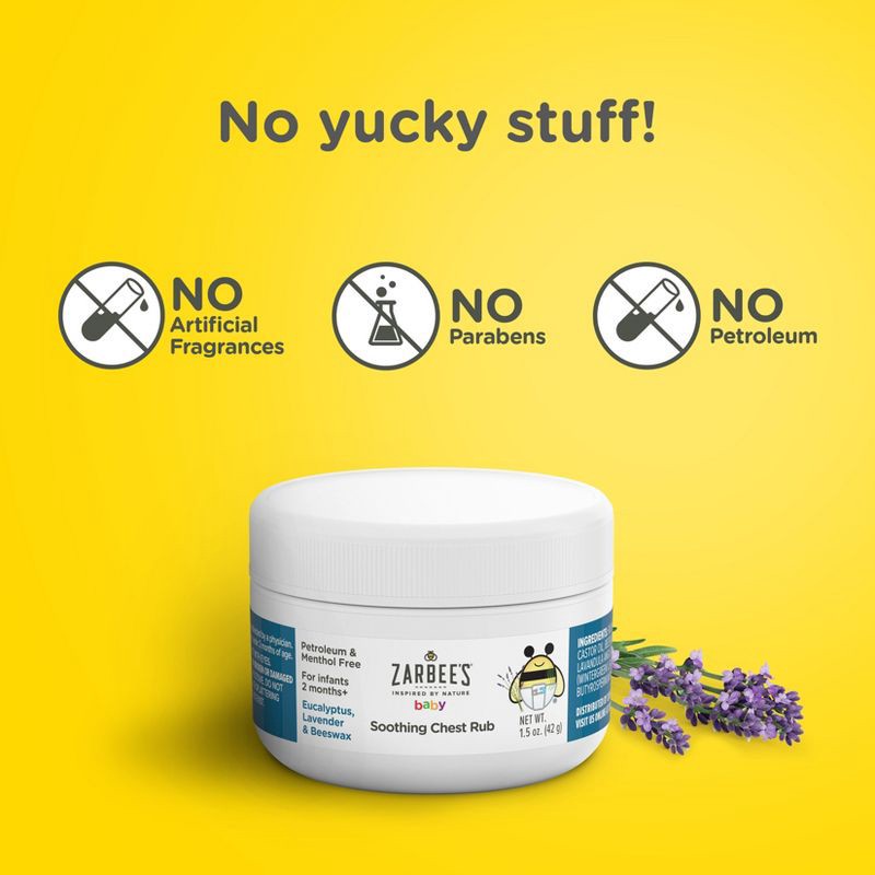 slide 5 of 10, Zarbee's Baby Soothing Chest Rub, Eucalyptus, Lavender & Beeswax - 1.5 oz, 1.5 oz