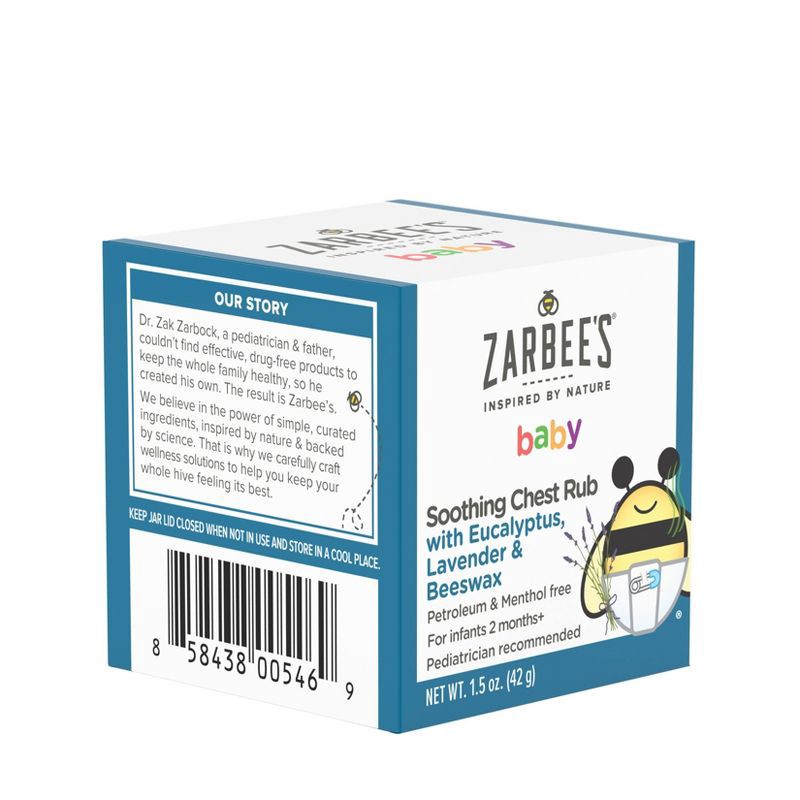 slide 9 of 10, Zarbee's Baby Soothing Chest Rub, Eucalyptus, Lavender & Beeswax - 1.5 oz, 1.5 oz