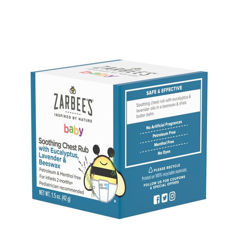 slide 10 of 10, Zarbee's Baby Soothing Chest Rub, Eucalyptus, Lavender & Beeswax - 1.5 oz, 1.5 oz