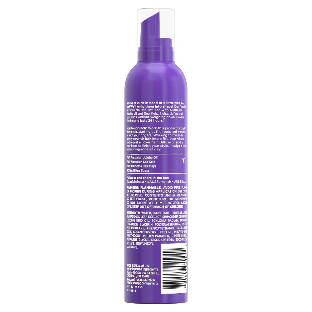 slide 2 of 4, Aussie Sprunch with Jojoba & Sea Kelp Mousse & Leave-in Conditioner - 6.8 fl oz, 6.8 fl oz