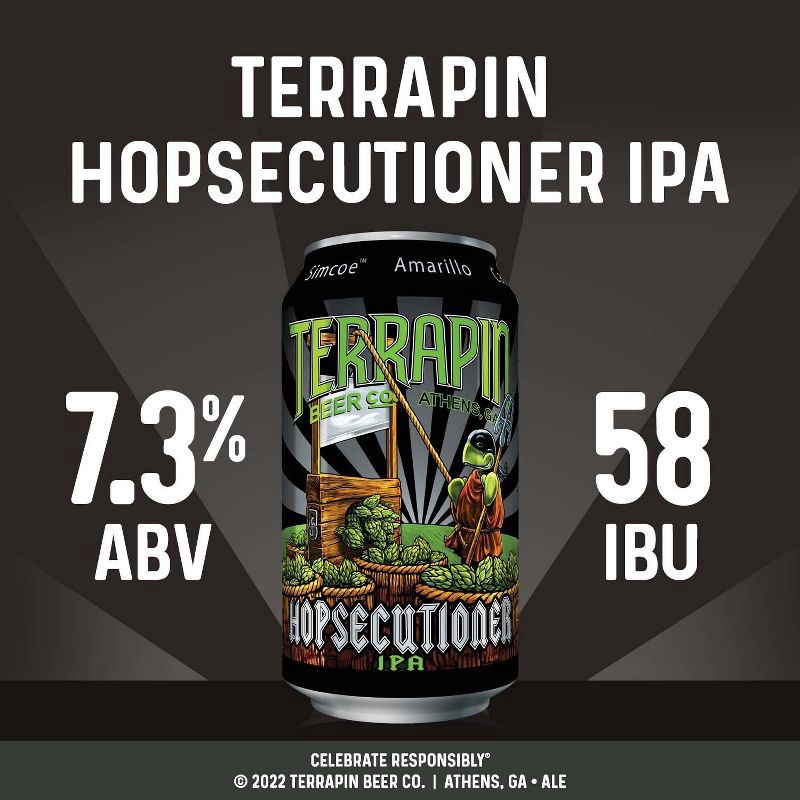 slide 2 of 9, Terrapin Beer Co. Terrapin Hopsecutioner IPA Beer - 6pk/12 fl oz Cans, 6 ct; 12 fl oz