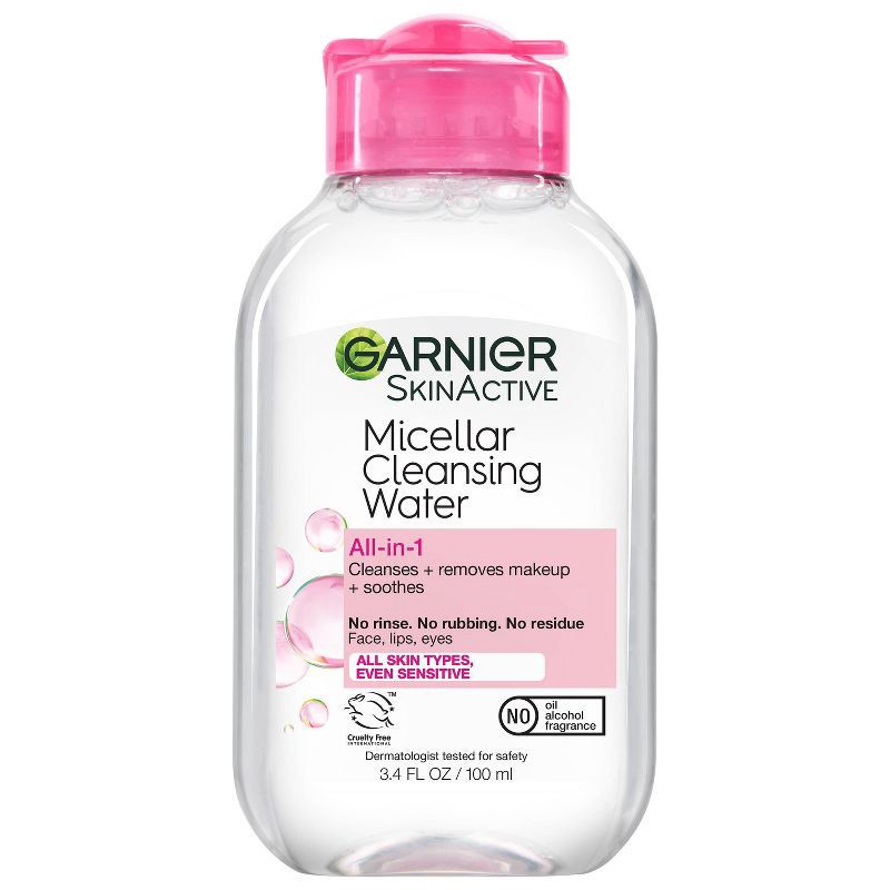 slide 1 of 10, Garnier SKINACTIVE Micellar Cleansing Water All-in-1 Makeup Remover & Cleanser - Unscented - 3.4 fl oz, 3.4 fl oz