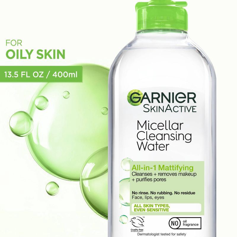 slide 2 of 7, Garnier Mattifying Micellar Water Makeup Remover for Oily Skin - 13.5 fl oz, 13.5 fl oz