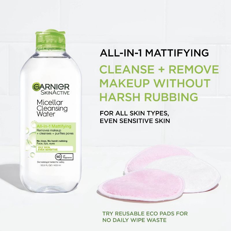 slide 3 of 7, Garnier Mattifying Micellar Water Makeup Remover for Oily Skin - 13.5 fl oz, 13.5 fl oz