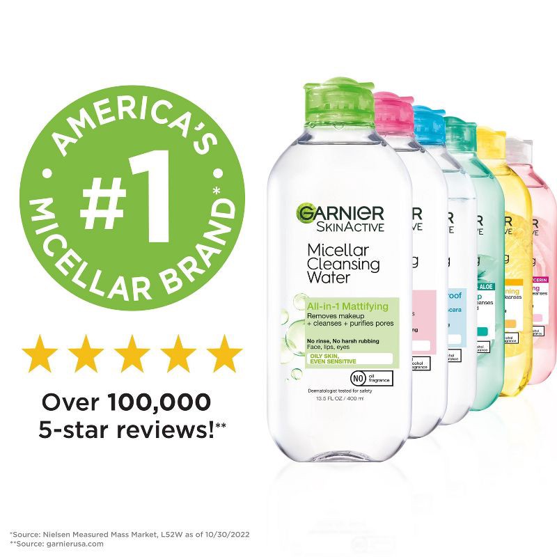 slide 7 of 7, Garnier Mattifying Micellar Water Makeup Remover for Oily Skin - 13.5 fl oz, 13.5 fl oz