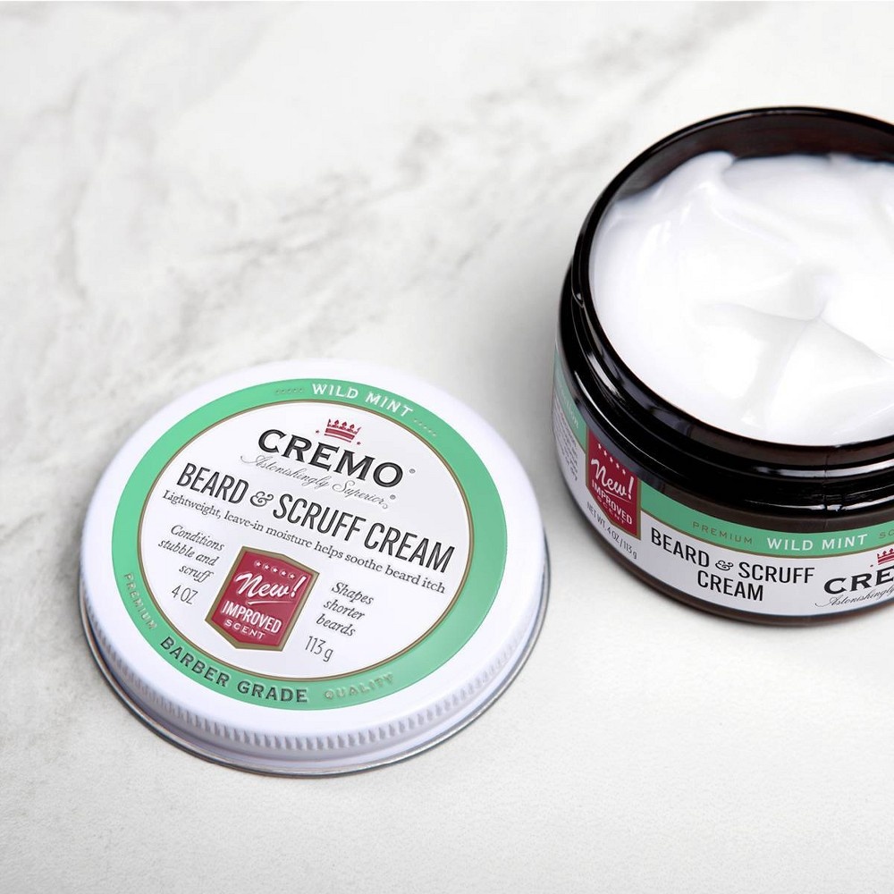 slide 3 of 5, Cremo One-For-All Beard & Scruff Cream Mint Blend, 4 oz