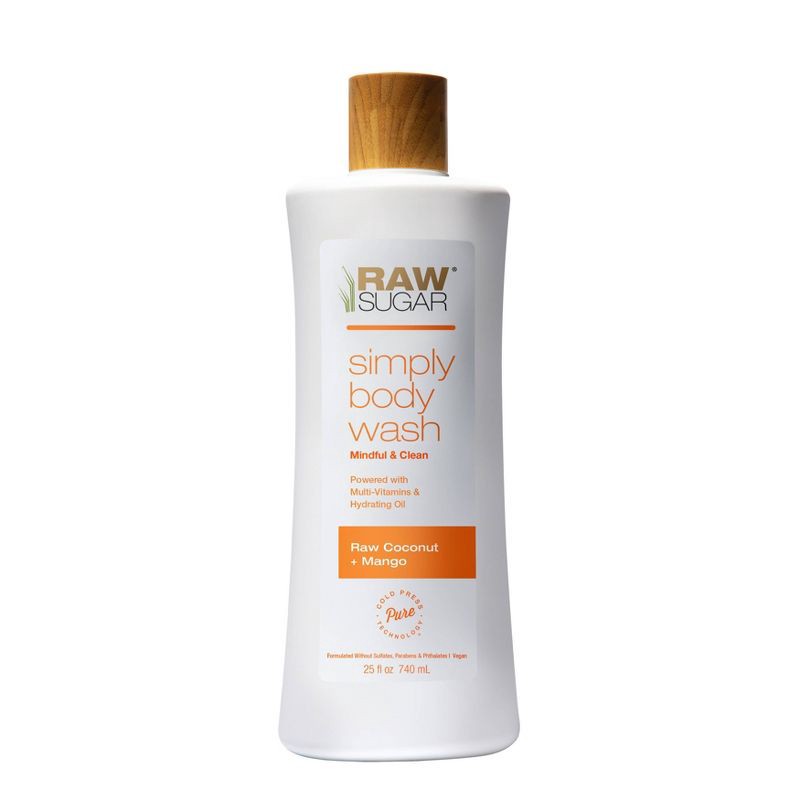 slide 1 of 7, Raw Sugar Simply Body Wash - Raw Coconut + Mango - 25 fl oz, 25 fl oz