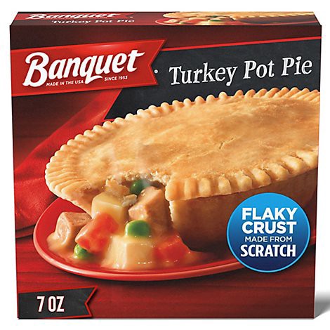 slide 1 of 1, Banquet Frozen Turkey Pot Pie Frozen Dinner - 7 Oz, 7 oz