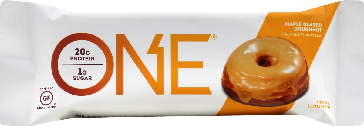 slide 4 of 11, ONE Maple Glazed Doughnut Flavored Protein Bar, 2.12 oz, 60 gram