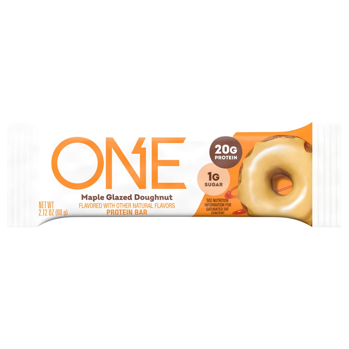 slide 1 of 11, ONE Maple Glazed Doughnut Flavored Protein Bar, 2.12 oz, 60 gram