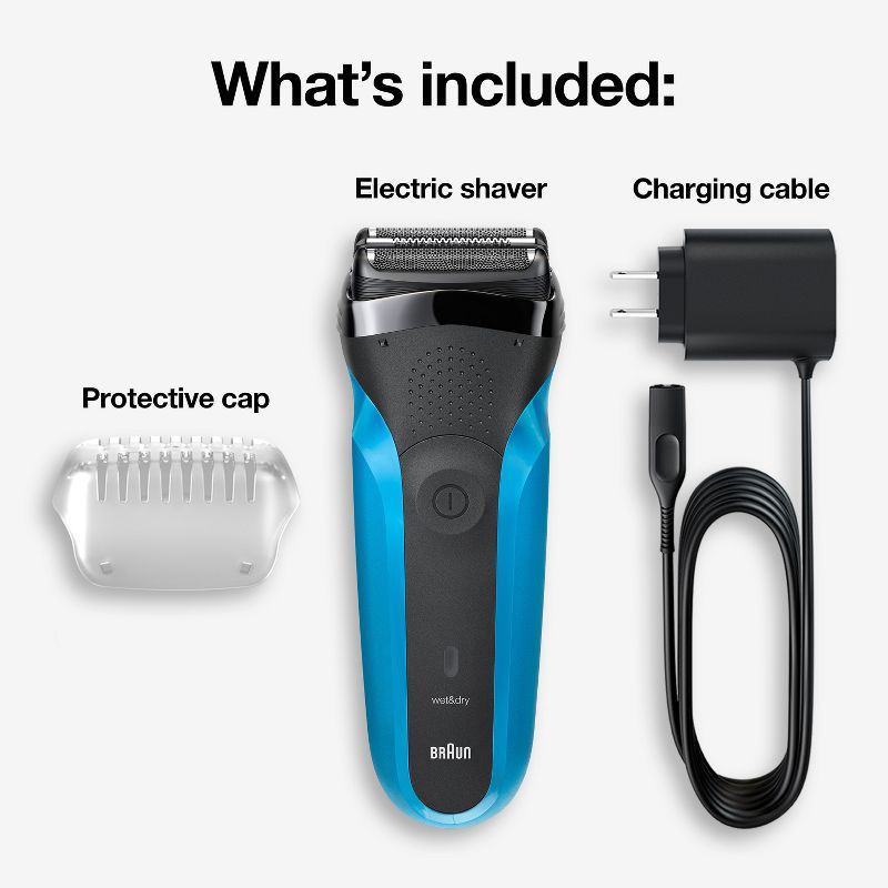 slide 2 of 10, BRAUN SERIES 3-310S MEN's RECHARGEABLE WET & DRY ELECTRIC FOIL SHAVER, 1 ct