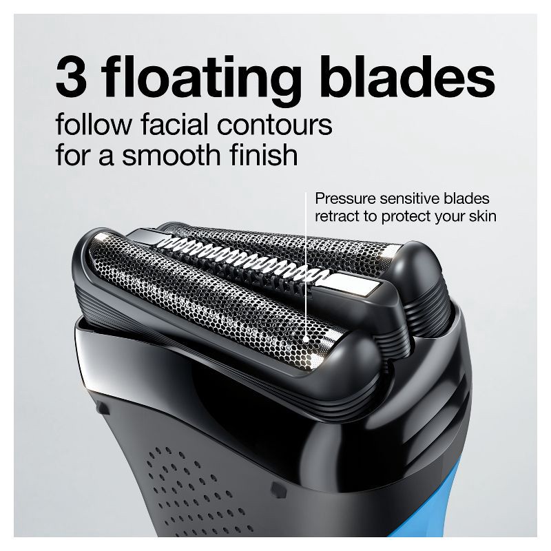 slide 4 of 10, BRAUN SERIES 3-310S MEN's RECHARGEABLE WET & DRY ELECTRIC FOIL SHAVER, 1 ct