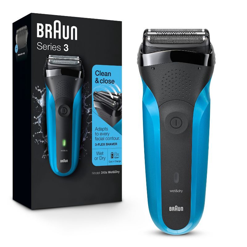 slide 1 of 10, BRAUN SERIES 3-310S MEN's RECHARGEABLE WET & DRY ELECTRIC FOIL SHAVER, 1 ct