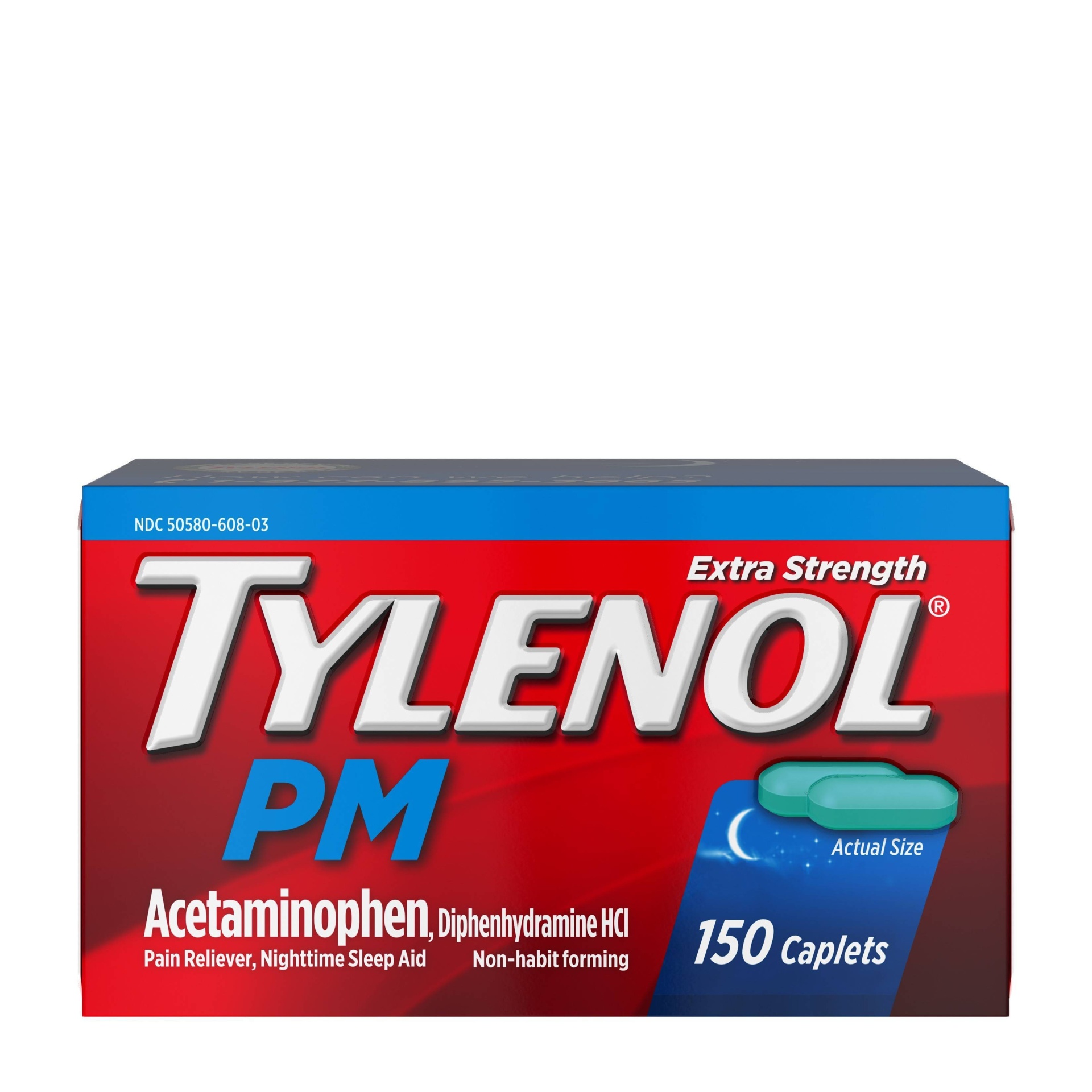 slide 1 of 10, Tylenol PM Extra Strength Pain Reliever & Sleep Aid Caplets - Acetaminophen - 150ct, 150 ct