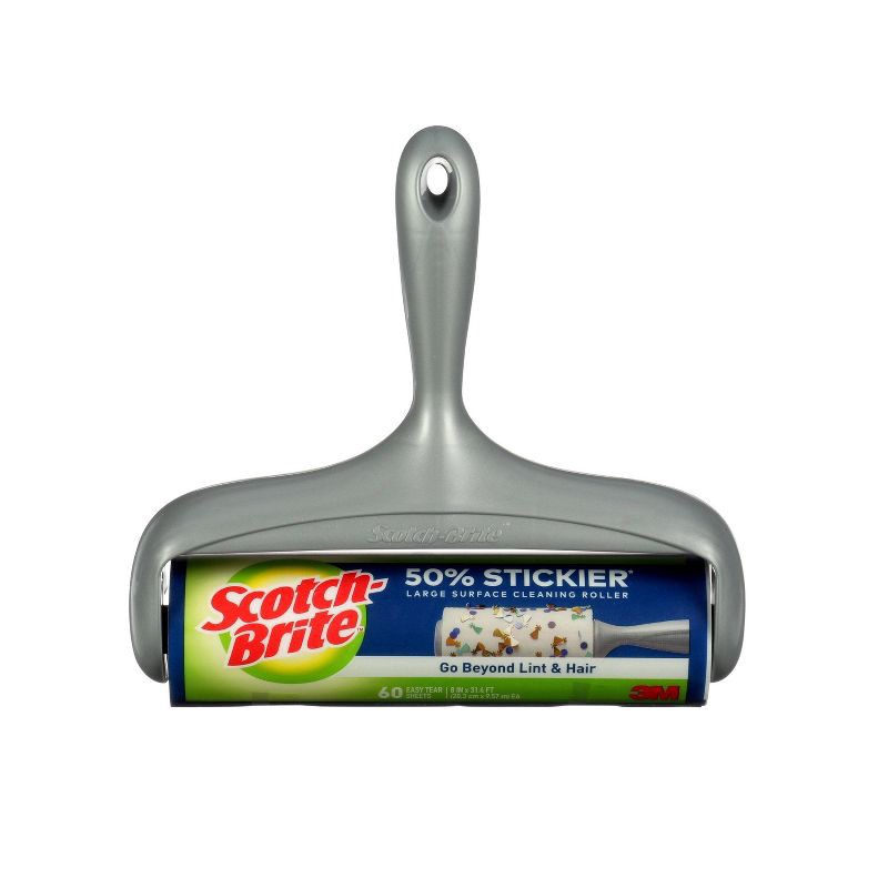 slide 2 of 10, Scotch-Brite Large Surface Lint Roller 50% Stickier - 60 Sheets, 1 ct