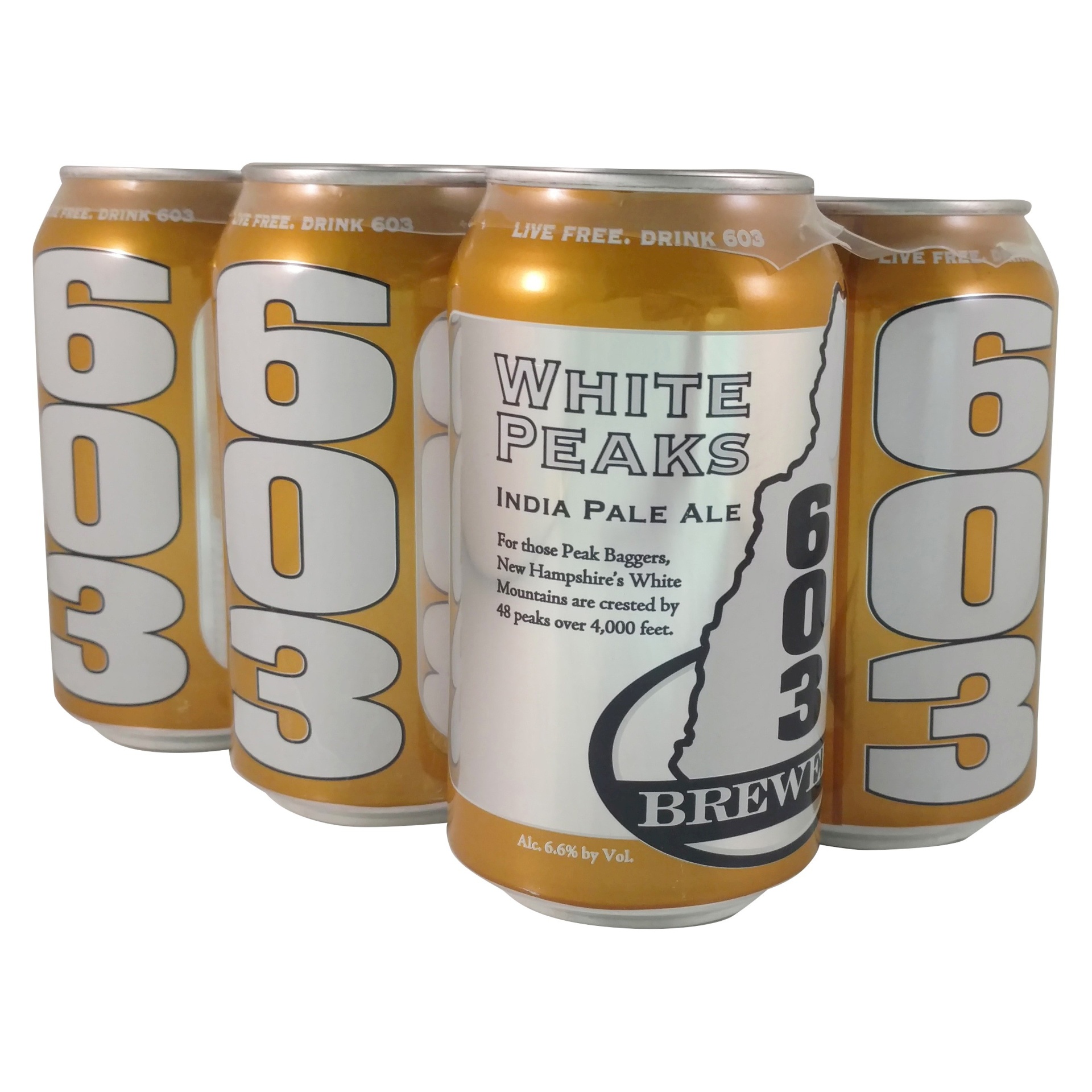slide 1 of 1, 603 Brewery 603 White Peaks IPA Beer - 6pk/12 fl oz Cans, 6 ct; 12 fl oz