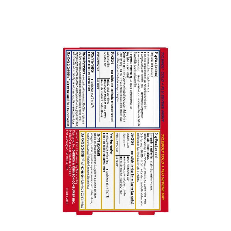 slide 7 of 7, Tylenol Cold+Flu Severe Day/Night Caplets - Acetaminophen - 24ct, 24 ct