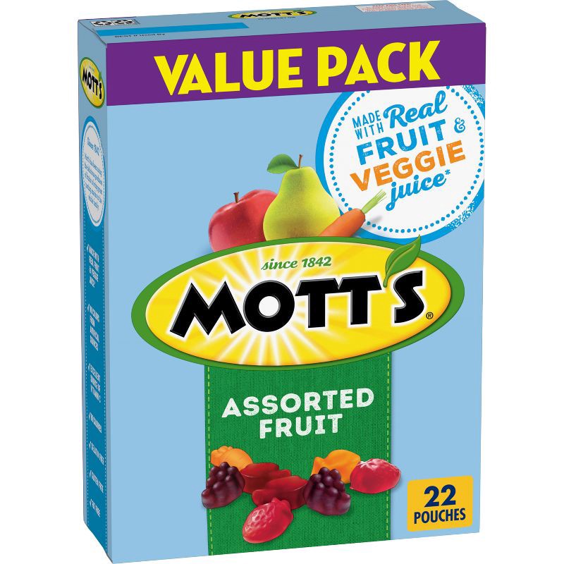 slide 1 of 10, Mott's Assorted Fruit Flavored Snacks Value Pack - 19.2oz/22ct, 19.2 oz, 22 ct