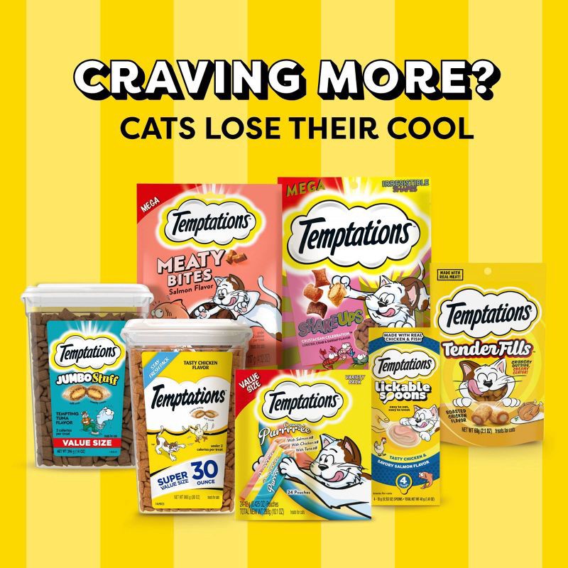 slide 12 of 12, Temptations Cheese, Chicken and Catnip Flavor Mix-Ups Crunchy Treats Cat Treats - 16oz, 16 oz