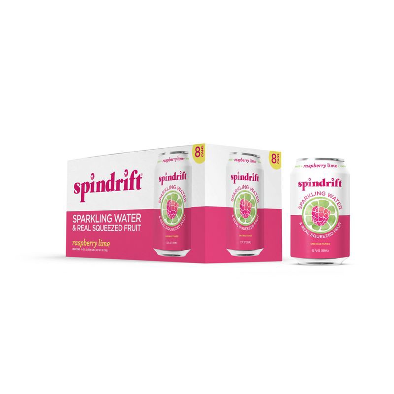 slide 5 of 7, Spindrift Raspberry Lime Sparkling Water - 8pk/12 fl oz Cans, 8 ct; 12 fl oz