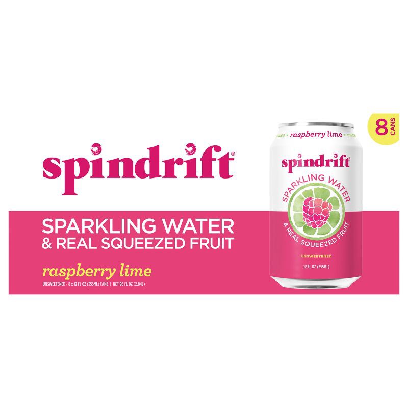 slide 6 of 6, Spindrift Raspberry Lime Sparkling Water - 8pk/12 fl oz Cans, 8 ct; 12 fl oz