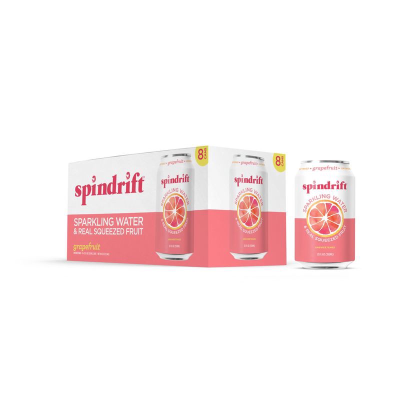 slide 4 of 7, Spindrift Grapefruit Sparkling Water - 8pk/12 fl oz Cans, 8 ct; 12 fl oz