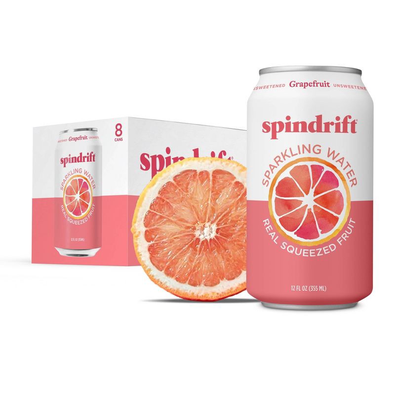 slide 1 of 6, Spindrift Grapefruit Sparkling Water - 8pk/12 fl oz Cans, 8 ct; 12 fl oz