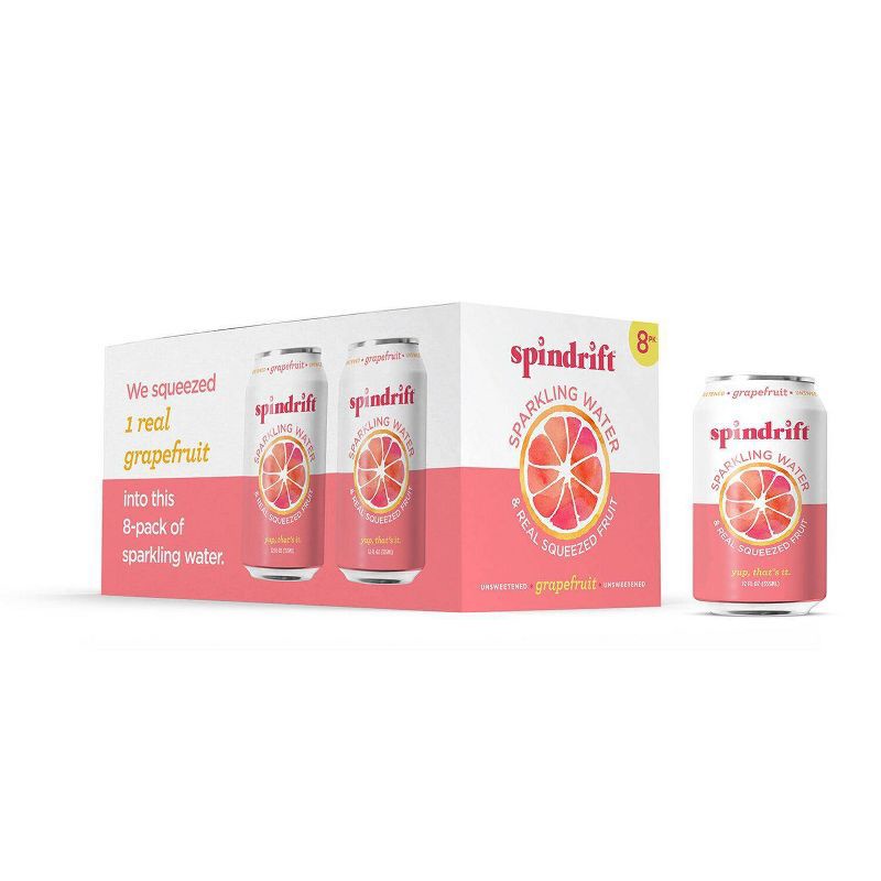 slide 1 of 7, Spindrift Grapefruit Sparkling Water - 8pk/12 fl oz Cans, 8 ct; 12 fl oz