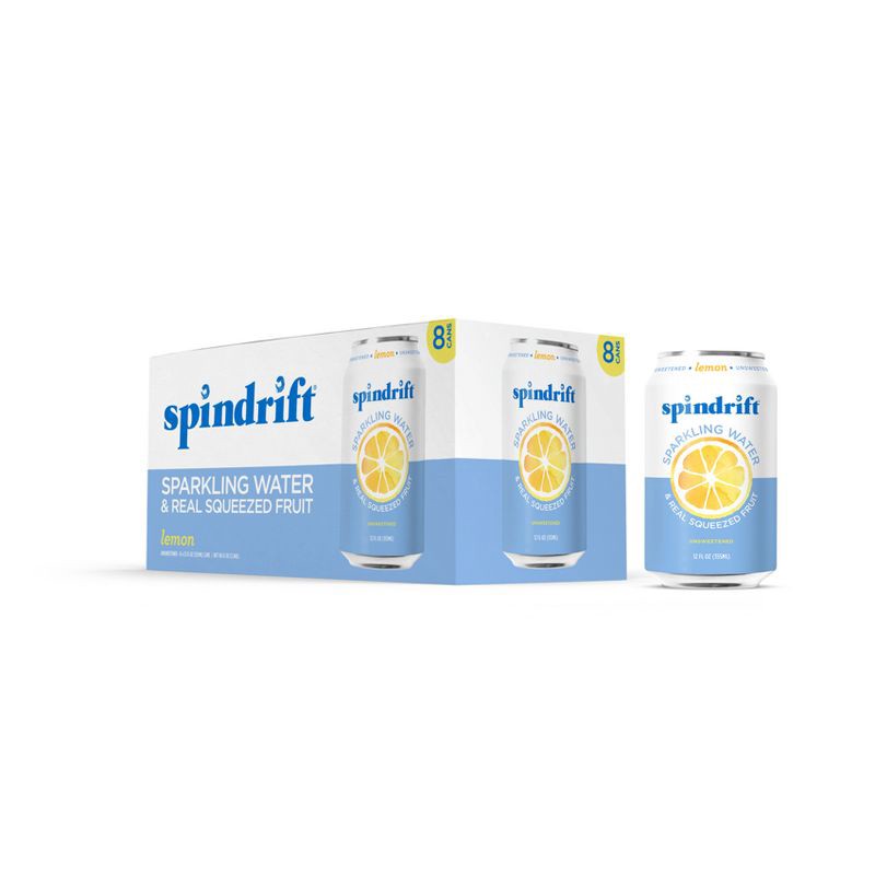 slide 4 of 7, Spindrift Lemon Sparkling Water - 8pk/12 fl oz Cans, 8 ct; 12 fl oz