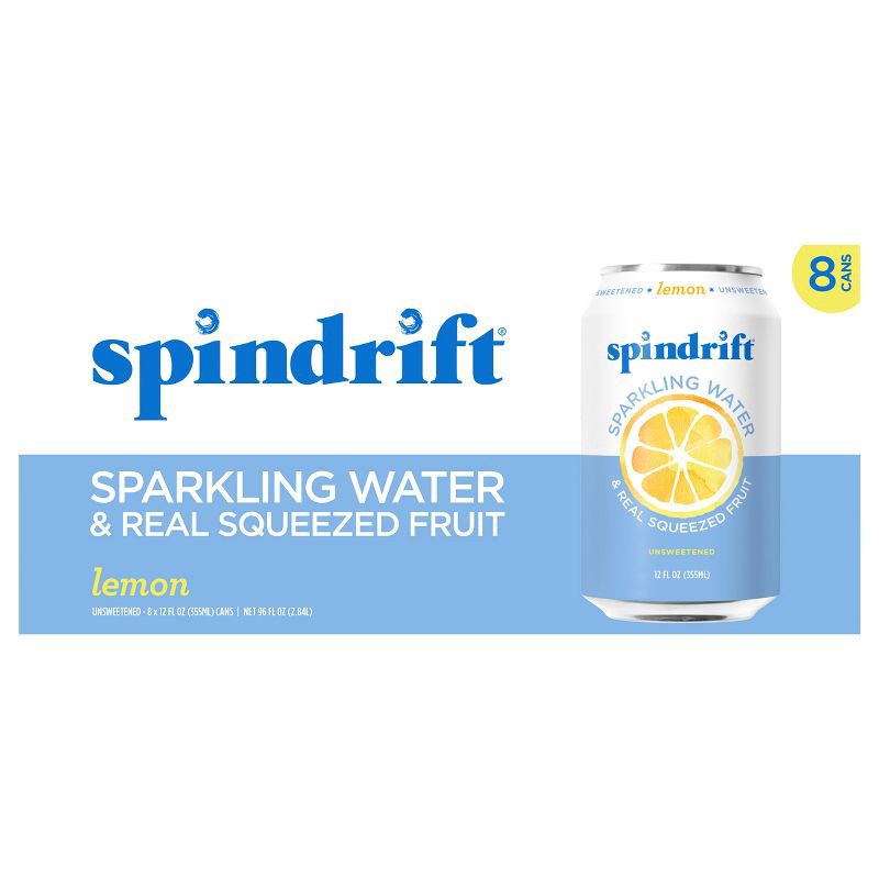 slide 6 of 7, Spindrift Lemon Sparkling Water - 8pk/12 fl oz Cans, 8 ct; 12 fl oz