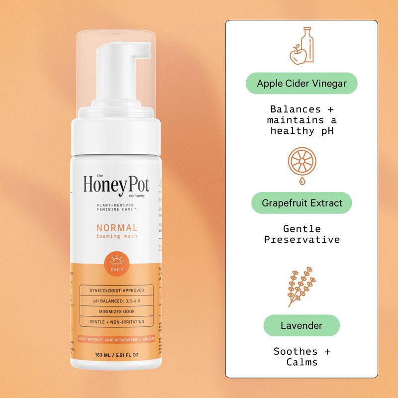 slide 4 of 9, The Honey Pot Company, Normal Feminine Foaming Wash - 5.51 fl oz, 5.51 fl oz