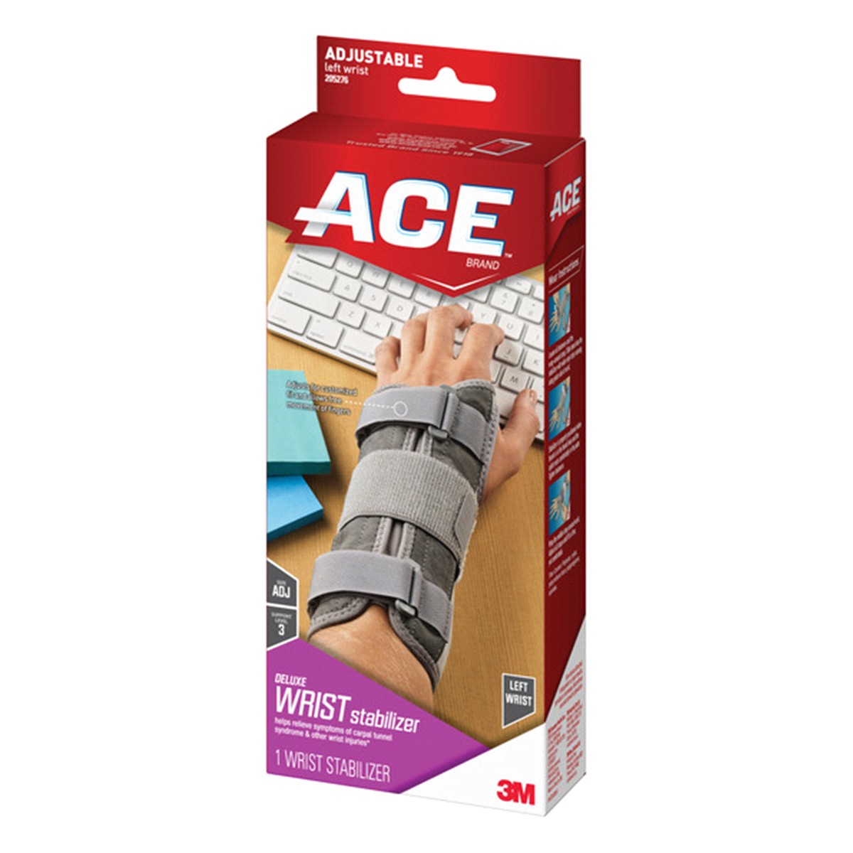 slide 2 of 3, ACE ACE Deluxe Wrist Stabilizer Left, 1 Each, 1 ct