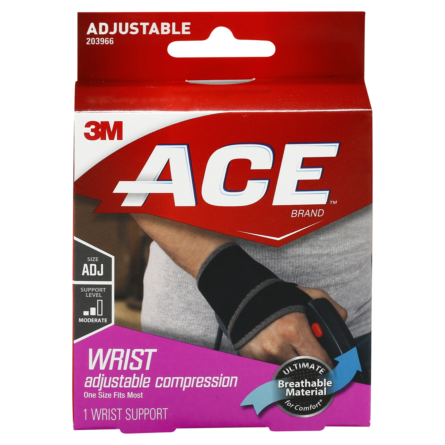 slide 1 of 2, Ace Adjustable One Size Wrist Support, One Size