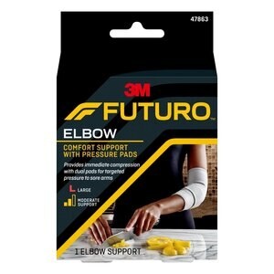 slide 1 of 1, Futuro Elbow Support With Pressure Pads, Large, 1 ea