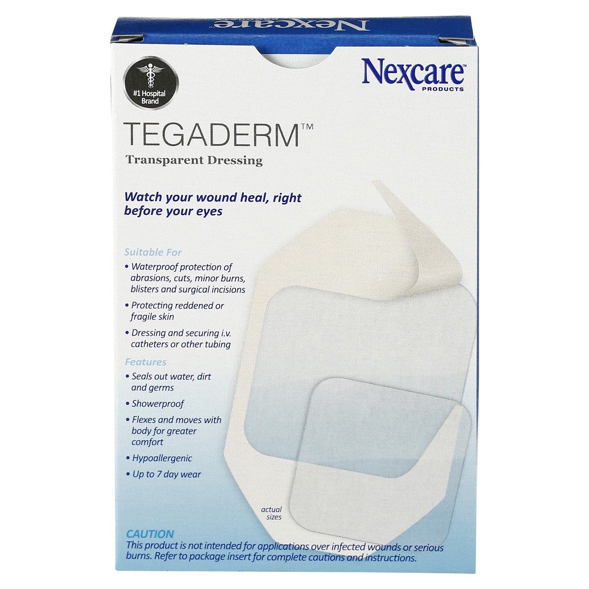 slide 2 of 2, Nexcare Tegaderm Waterproof Transparent Dressing Assorted Pack 10 ea, 10 ct