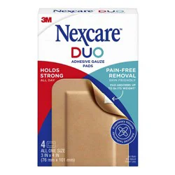 Nexcare Duo Adhesive Gauze Pads - Large