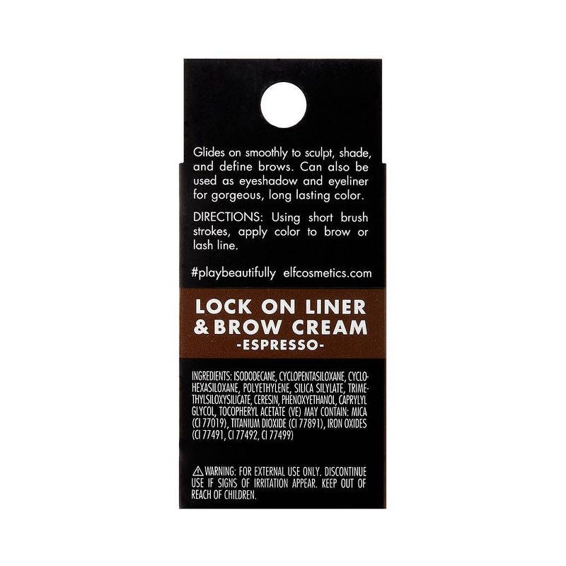 slide 6 of 6, e.l.f. Lock on Liner and Brow Cream Black Espresso - .19oz, 0.19 oz