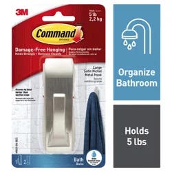 Command Modern Reflections Hook With Water-Resistant Strips Large