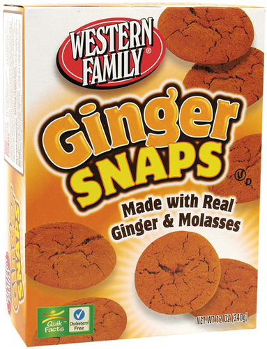 slide 1 of 1, Western Family Ginger Snaps Cookie, 12 oz