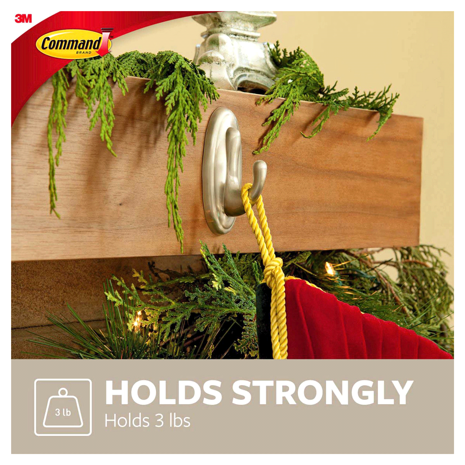 slide 2 of 5, Command Medium Traditional Hook Brushed Nickel, 1 ct