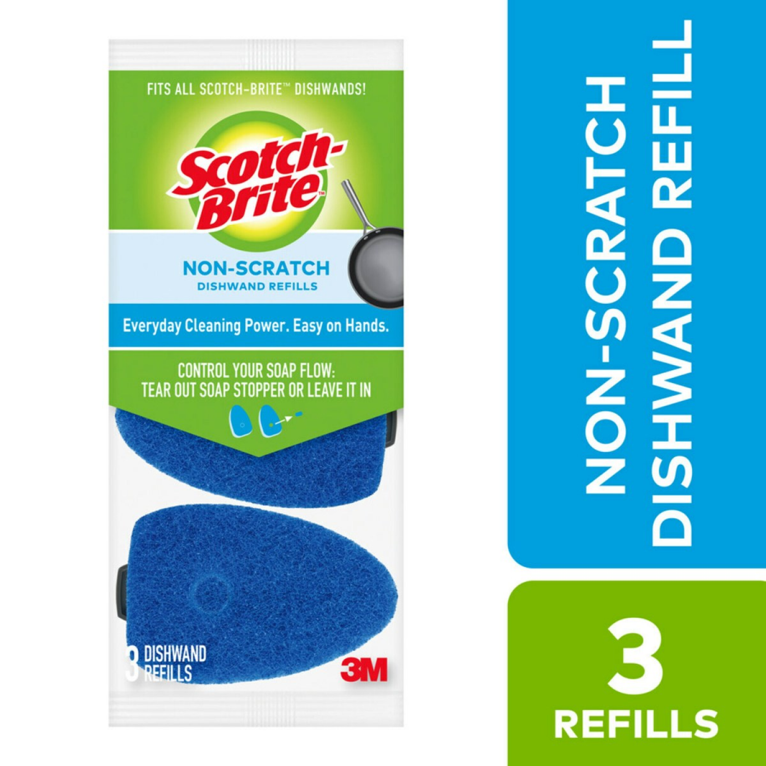 slide 1 of 5, Scotch-Brite Non-Scratch Dishwand Refills 3 Each, 3 ct
