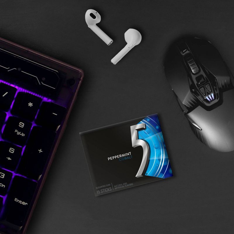 slide 5 of 12, 5 Gum Sugar-Free Peppermint Cobalt Chewing Gum - 15ct/6pk, 15 ct, 6 ct