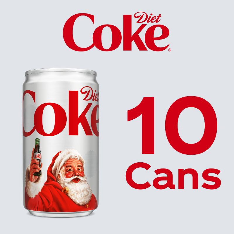 slide 3 of 7, Diet Coke Soda - 10pk/7.5 fl oz Mini-Cans, 10 ct; 7.5 fl oz