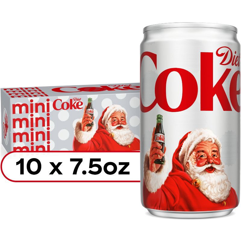 slide 1 of 7, Diet Coke Soda - 10pk/7.5 fl oz Mini-Cans, 10 ct; 7.5 fl oz